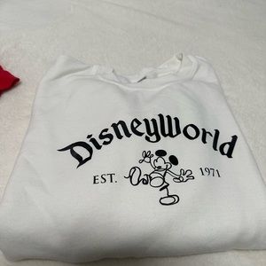 White crewneck(Large) and red hoodie (Xl)